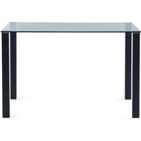 Product photograph of Piero Clear Glass And Black 4 Seater Dining Table from Choice Furniture Superstore