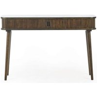 Product photograph of Tambour Dark Oak Ribbed Console Table from Choice Furniture Superstore