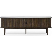 Product photograph of Tambour Dark Oak Ribbed 160cm Tv Unit from Choice Furniture Superstore