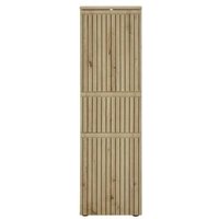 Product photograph of Austin Oak Ribbed 2 Door Narrow Cabinet from Choice Furniture Superstore
