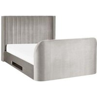 Product photograph of Clara Light Grey Fabric Liftup Ottoman Tv Bed from Choice Furniture Superstore