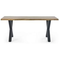 Product photograph of Harvey Oak Effect Top Rectangular 6 Seater Dining Table from Choice Furniture Superstore