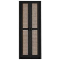 Product photograph of Sydney Black And Faux 2 Door Wardrobe from Choice Furniture Superstore