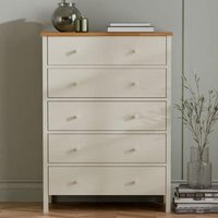 Product photograph of Coxmoor Ivory Painted 5 Drawer Chest from Choice Furniture Superstore