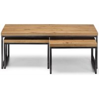 Product photograph of Brooklyn Rustic Oak Nest Of Coffee Tables from Choice Furniture Superstore