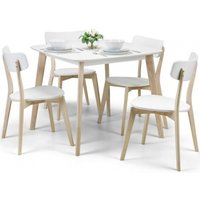 Product photograph of Casa White 4 Seater Square Dining Set With 4 Chairs from Choice Furniture Superstore