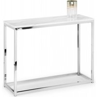 Product photograph of Scala White Marble Effect And Chrome 100cm Console Table from Choice Furniture Superstore