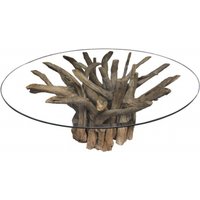 Product photograph of Branchwood 4 Seater Round Dining Table - Glass Top from Choice Furniture Superstore