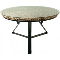 Product photograph of Driftwood 4 Seater Round Dining Table - Glass Top from Choice Furniture Superstore