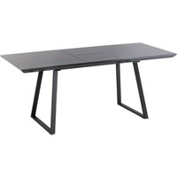 Product photograph of Michigan 4 Seater Extending Dining Table - Grey Glass Top With Black Powder Coated Base from Choice Furniture Superstore