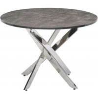 Product photograph of Paris 2 Seater Round Dining Table - Grey Glass Top With Chrome Legs from Choice Furniture Superstore