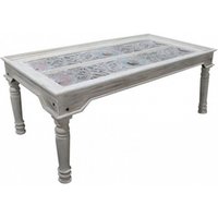 Product photograph of Rewa Hand Painted Carved Glass Top Dining Table 200cm Seats 8 Diners Rectangular Top from Choice Furniture Superstore