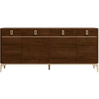 Status Eva Day Walnut Brown Italian 4 Door Buffet Sideboard