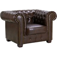 Product photograph of Chesterfield Antique Brown Armchair from Choice Furniture Superstore
