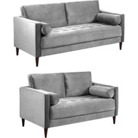 Product photograph of Harper Plush Grey 3 2 Seater Sofa from Choice Furniture Superstore