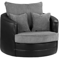 Product photograph of Logan Black And Grey Swivel Chair Sofa from Choice Furniture Superstore