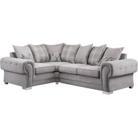 Product photograph of Verona Scatterback Grey Left Hand Facing Corner Sofabed from Choice Furniture Superstore