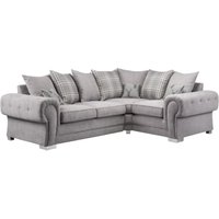 Product photograph of Verona Scatterback Grey Right Hand Facing Corner Sofabed from Choice Furniture Superstore