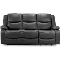 Product photograph of Harald Black Faux Leather Electric Recliner 3 Seater Sofa from Choice Furniture Superstore