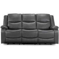 Product photograph of Harald Grey Faux Leather Electric Recliner 3 Seater Sofa from Choice Furniture Superstore