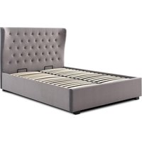 Product photograph of Kensington Athena Grey Velvet Fabric Ottoman Storage Bed from Choice Furniture Superstore