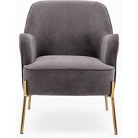 Product photograph of Mia Eris Steel Velvet Fabric Accent Chair from Choice Furniture Superstore
