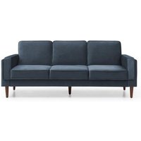 Product photograph of Paolo Ink Blue Velvet Fabric 3 Seater Click Clack Sofa Bed from Choice Furniture Superstore