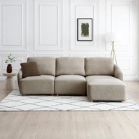 Product photograph of Como Taupe Boucle Fabric 3 Seater Modular Sofa from Choice Furniture Superstore
