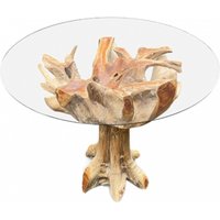 Product photograph of Lombok 120cm Round Dining Table With Glass - 4 Seater from Choice Furniture Superstore
