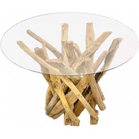 Product photograph of Root Driftwood Coffee Table With 90cm Round Glass from Choice Furniture Superstore