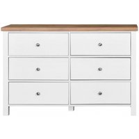 Product photograph of Astbury White 6 Drawer Wide Chest from Choice Furniture Superstore