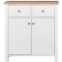 Product photograph of Astbury White 80cm Small 2 Door Compact Sideboard from Choice Furniture Superstore
