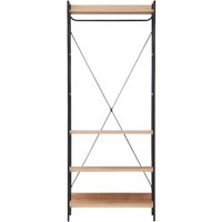 Product photograph of Claire Light Oak 4 Shelves Wide Open Wardrobe from Choice Furniture Superstore