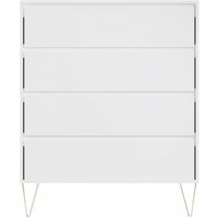 Product photograph of Monaco White 4 Drawer Chest from Choice Furniture Superstore