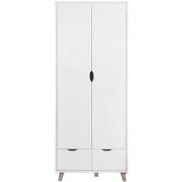 Product photograph of Pulford White 2 Door 2 Drawer Wardrobe from Choice Furniture Superstore