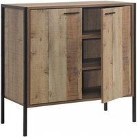 Product photograph of Industrial Rustic Oak Effect 2 Door Small Sideboard from Choice Furniture Superstore