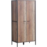 Product photograph of Industrial Rustic Oak Effect 2 Door Wardrobe from Choice Furniture Superstore
