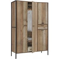 Product photograph of Industrial Rustic Oak Effect 4 Door Wardrobe from Choice Furniture Superstore