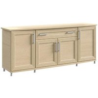 Product photograph of Sonia Light Oak Italian Extra Large Buffet Sideboard - 4 Doors from Choice Furniture Superstore