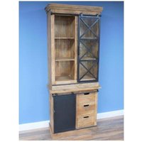 Product photograph of Dutch Industrial Mango Wood And Glass Dresser Unit from Choice Furniture Superstore
