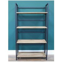 Product photograph of Dutch Industrial Mango Wood And Iron Shelves from Choice Furniture Superstore