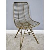 Product photograph of 2 X Dutch Golden Metal Dining Chair - 6485 from Choice Furniture Superstore