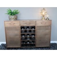 Product photograph of Dutch Copper 2 Door 3 Drawer Wine Medium Sideboard from Choice Furniture Superstore