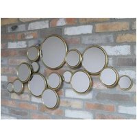 Product photograph of Metal Circles Mirror - Set Of 2 from Choice Furniture Superstore