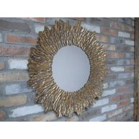 Product photograph of Gold Round Mirror - 9101 from Choice Furniture Superstore