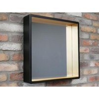 Product photograph of Black And Gold Mirror - Set Of 2 - 53cm X 53cm from Choice Furniture Superstore