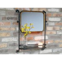 Product photograph of Metal Mirror With Shelf - 48cm X 62cm - Set Of 2 from Choice Furniture Superstore