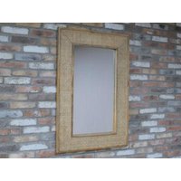 Product photograph of Acacia Wood And Rattan Mirror from Choice Furniture Superstore