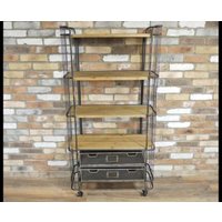 Product photograph of Dutch Tall 2 Drawer 4 Shelves Unit from Choice Furniture Superstore