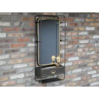 Product photograph of Dutch Metal Wall Unit With Mirror - 6713 from Choice Furniture Superstore